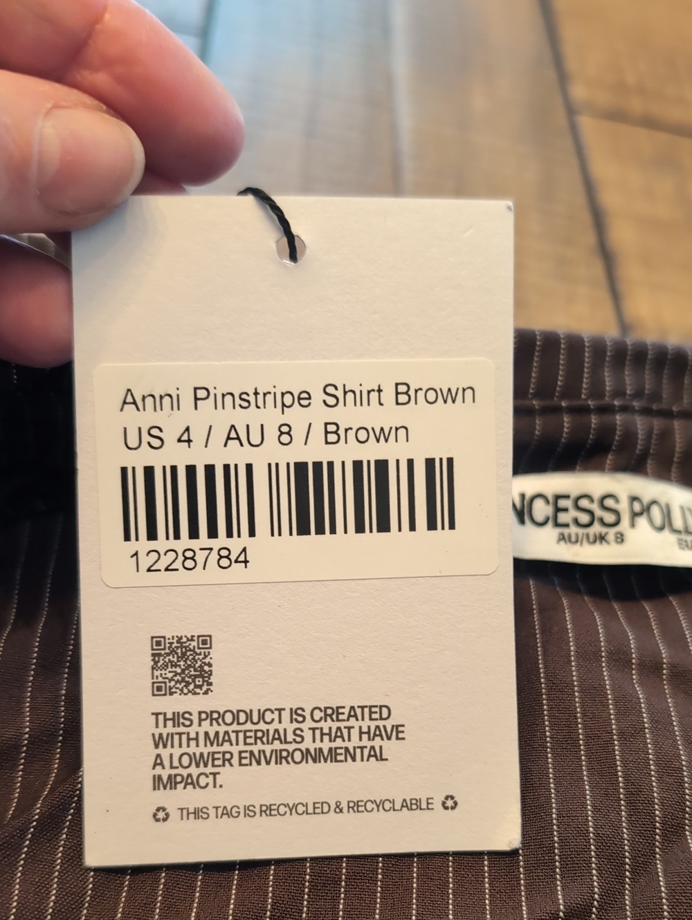 Princess Polly Anni Pinstripe Shirt Brown - 4 - Picture 4 of 4